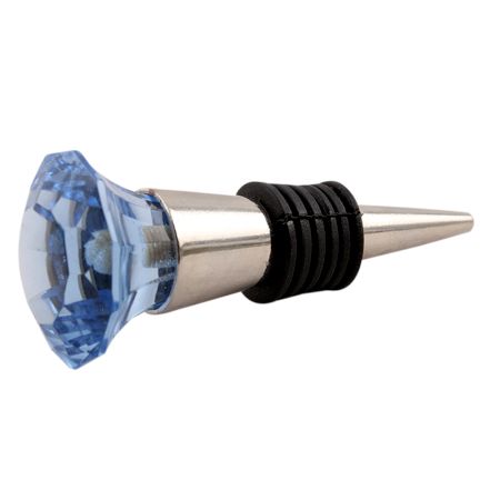 Slate Blue Diamond Glass Wine Stopper